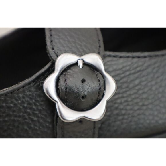 Dr Martens Women's Sz 10 Black Addina Flower Buckle Leather Platform Shoes - Picture 12 of 16